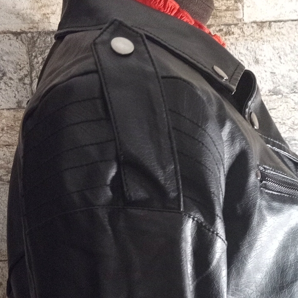 Paper tee faux leather jacket (KKK) #2 - Picture 7 of 8